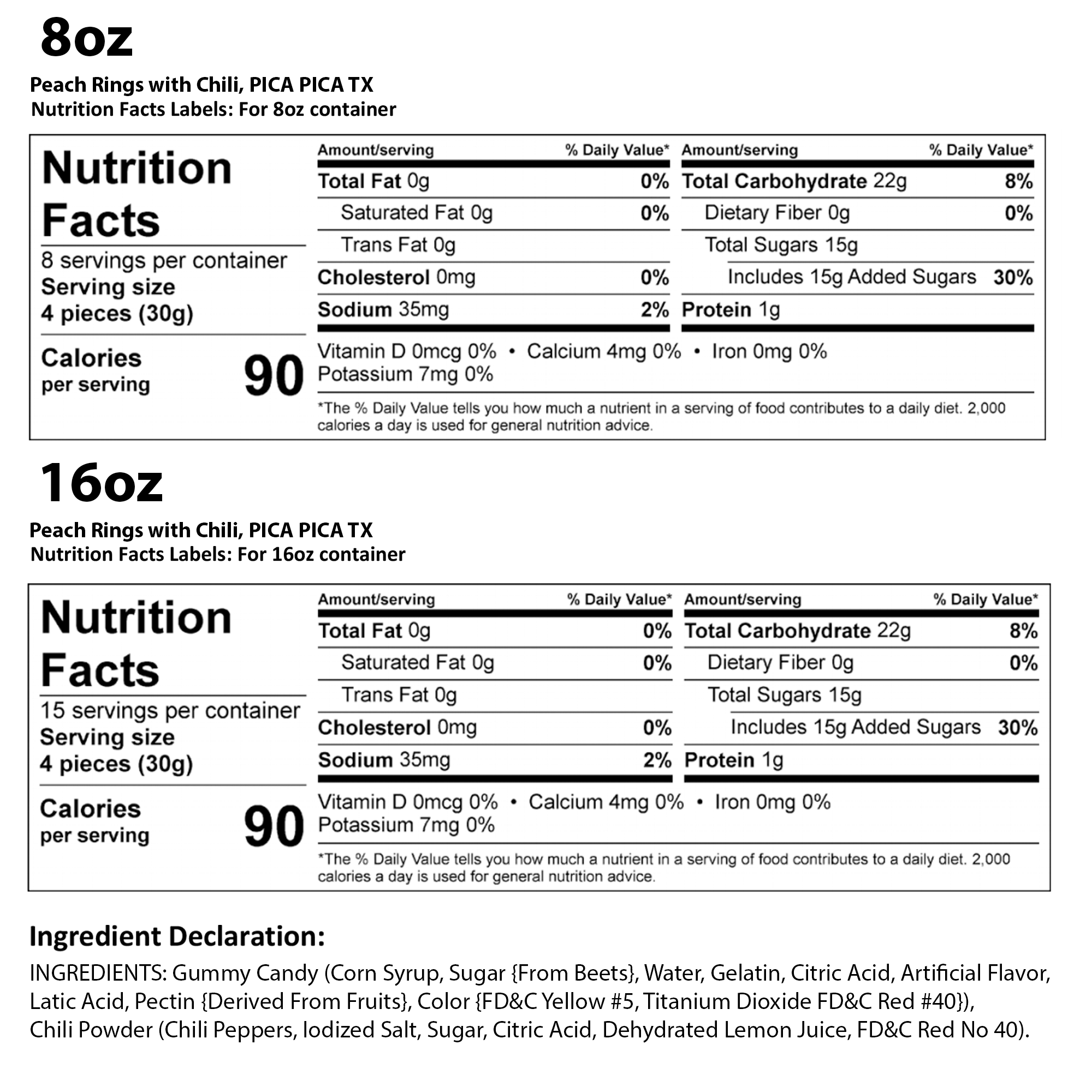 Peach Rings Label Peach Rings - PICA-PICA TX INC